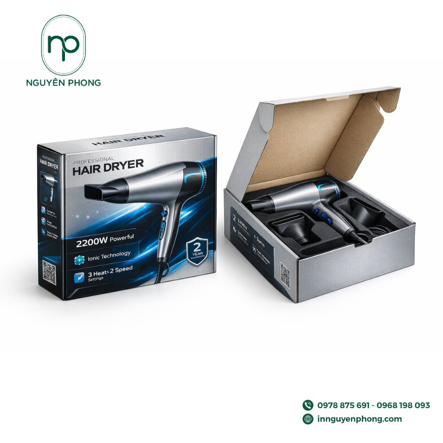 Mẫu hộp carton đựng máy sấy 